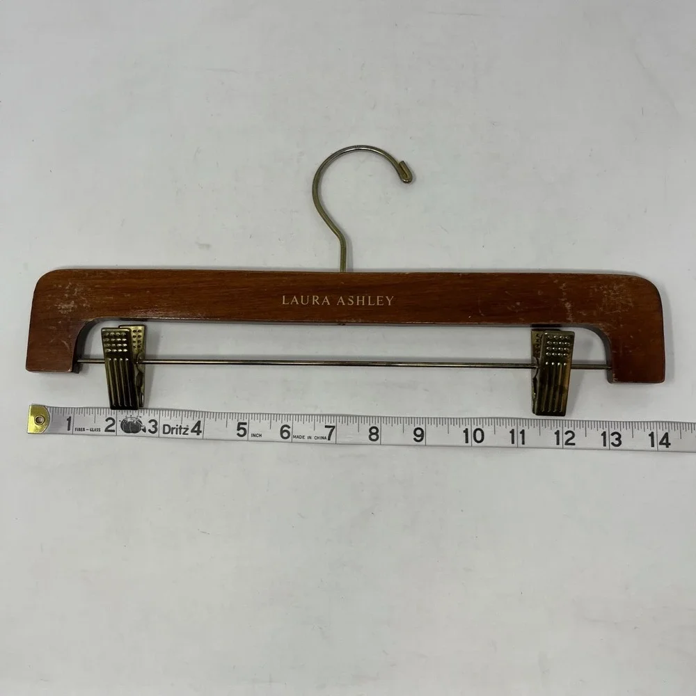 Vtg Laura Ashley Pants Skirt Hanger Wooden Metal Hook