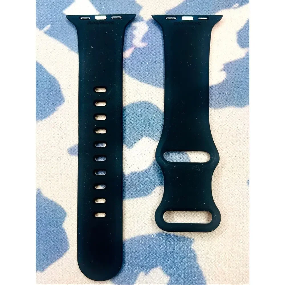 Matte Black Apple Watch Band 38 40 Silicone Strap Minimal NEW