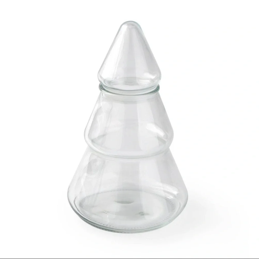 New! Target Bullseye Playground Novelty Tree Shaped Clear Glass Jar, 8.3” tall
