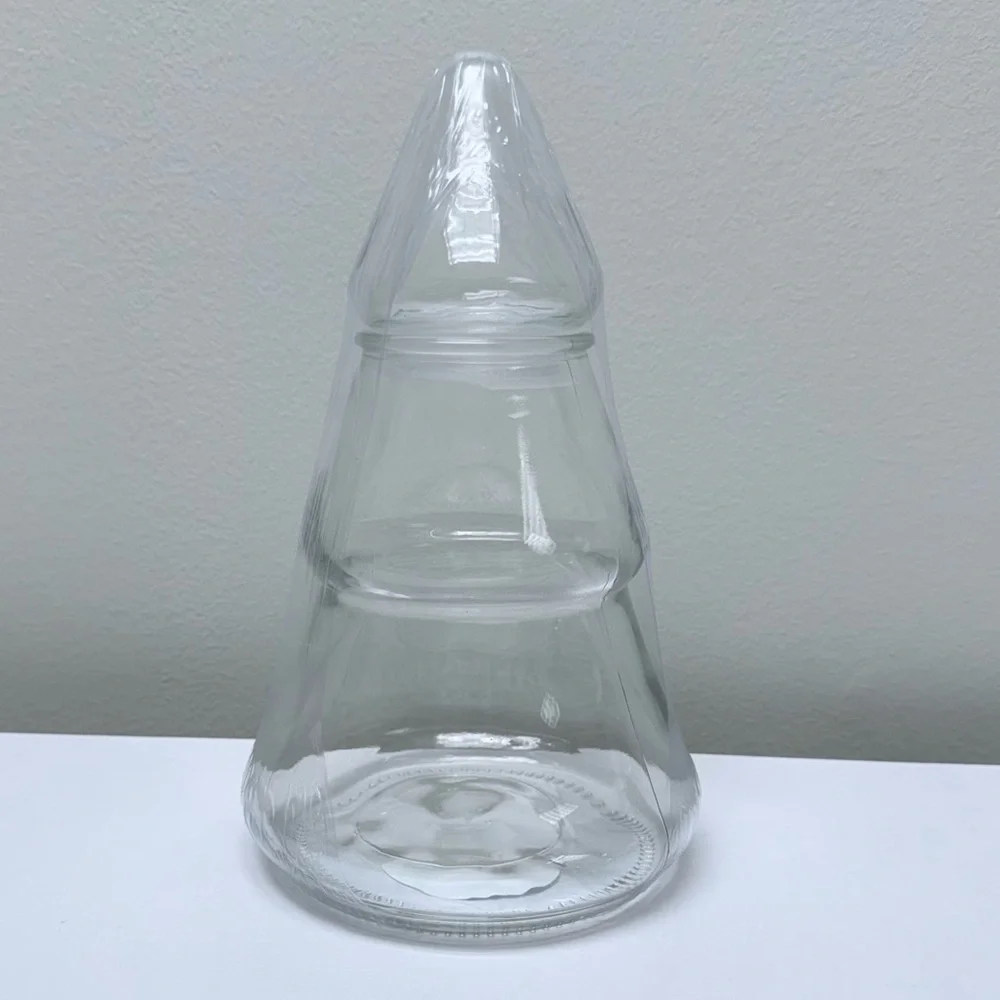 New! Target Bullseye Playground Novelty Tree Shaped Clear Glass Jar, 8.3” tall