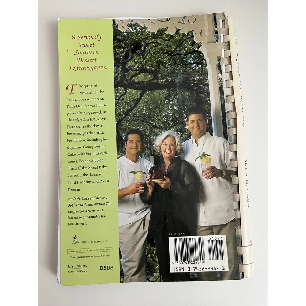 Paula Deen The Lady & Sons Just Desserts Cookbook Southern Recipes Spiral Bound‎