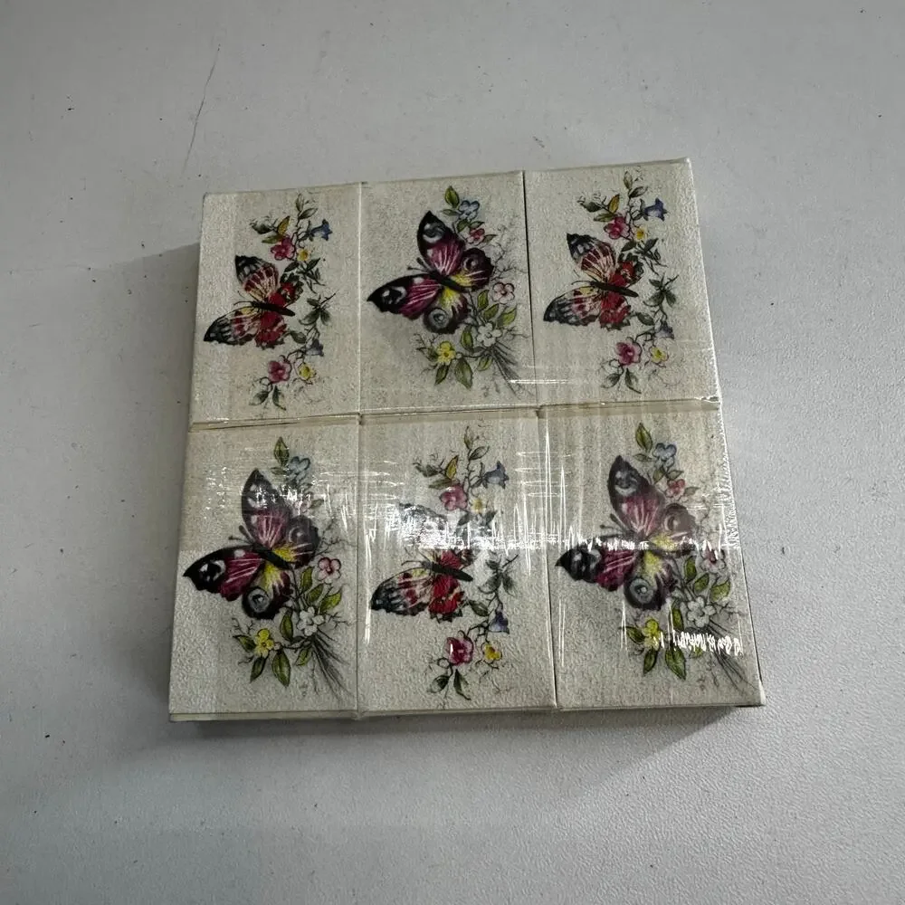 Vintage Denmark 6-pack Matchsticks Butterflies