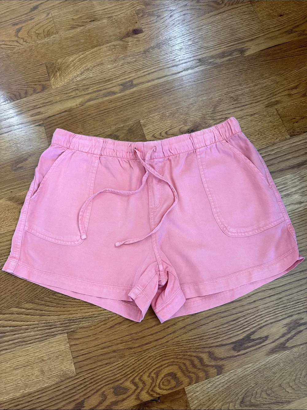 Gap Lyocell Pull On Shorts Peachy Pink Elastic Waist Casual Lounge Size Large