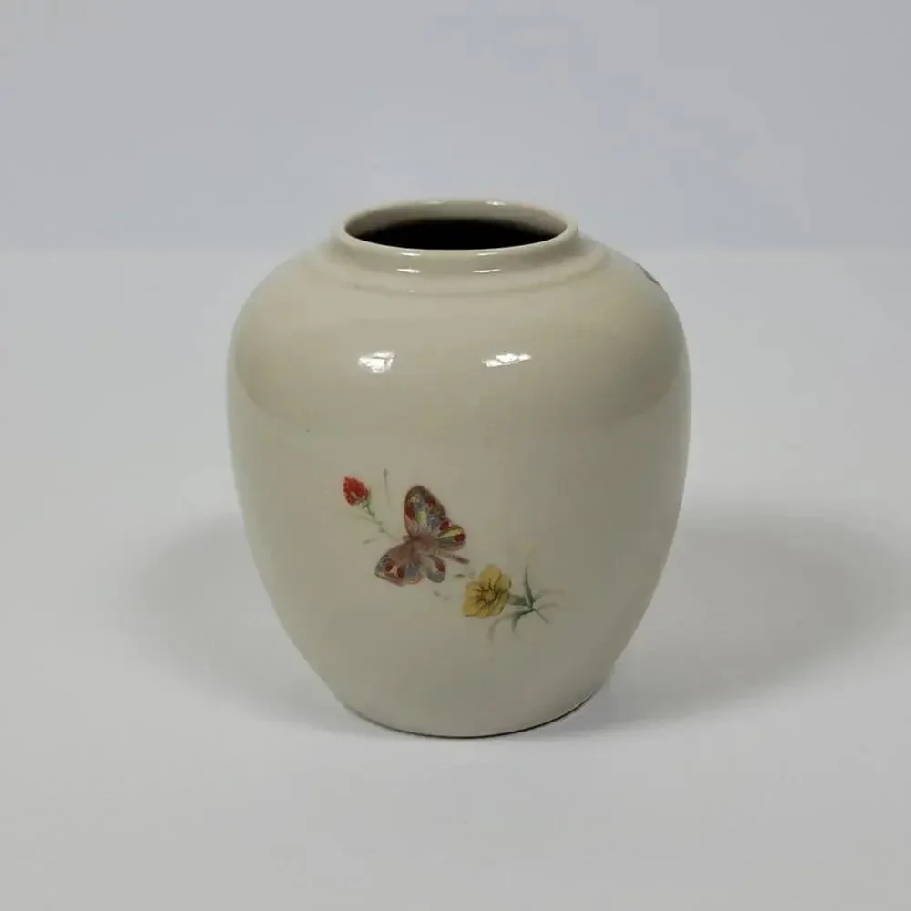 DEW Takahashi San Francisco Butterfly Vase Hand Painted Japan Vintage Porcelain