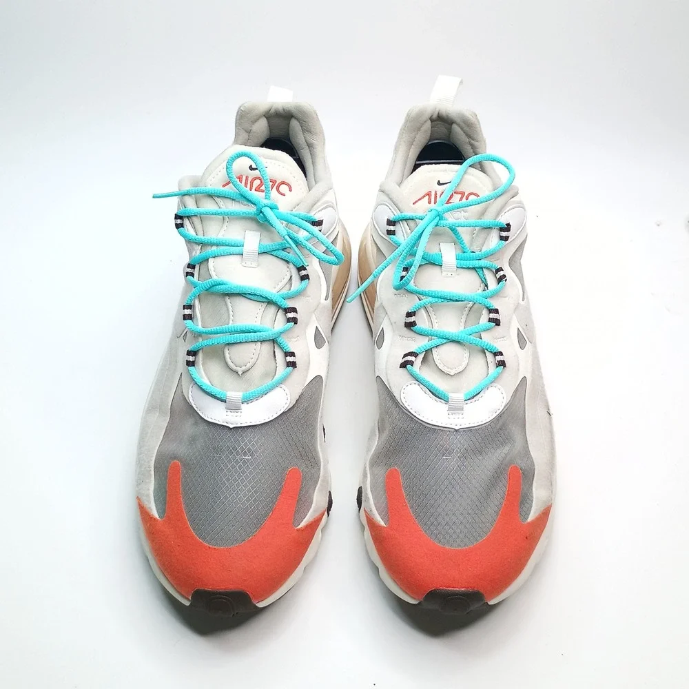 Nike Air Max 270 React Electro Green Orange AO4971-200 Mens 12.5 Running Shoes