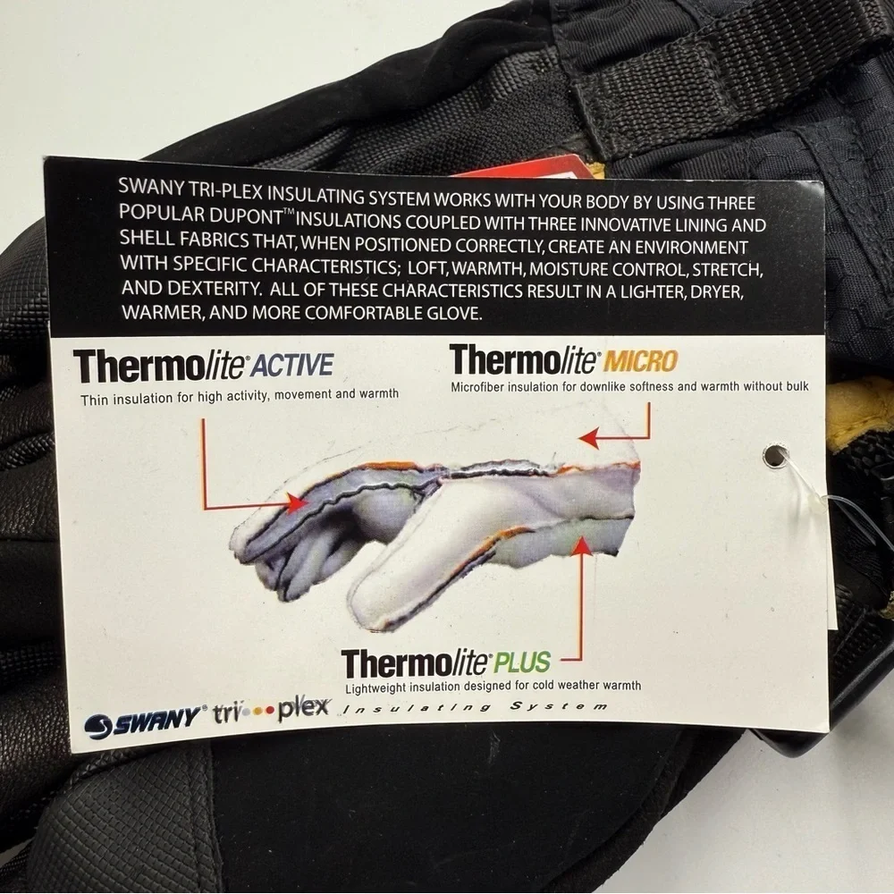 SWANY gloves tags info