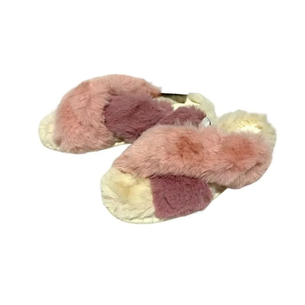 Cat & Jack Kid’s Crossband Fuzzy Slippers Size Large (4/5)