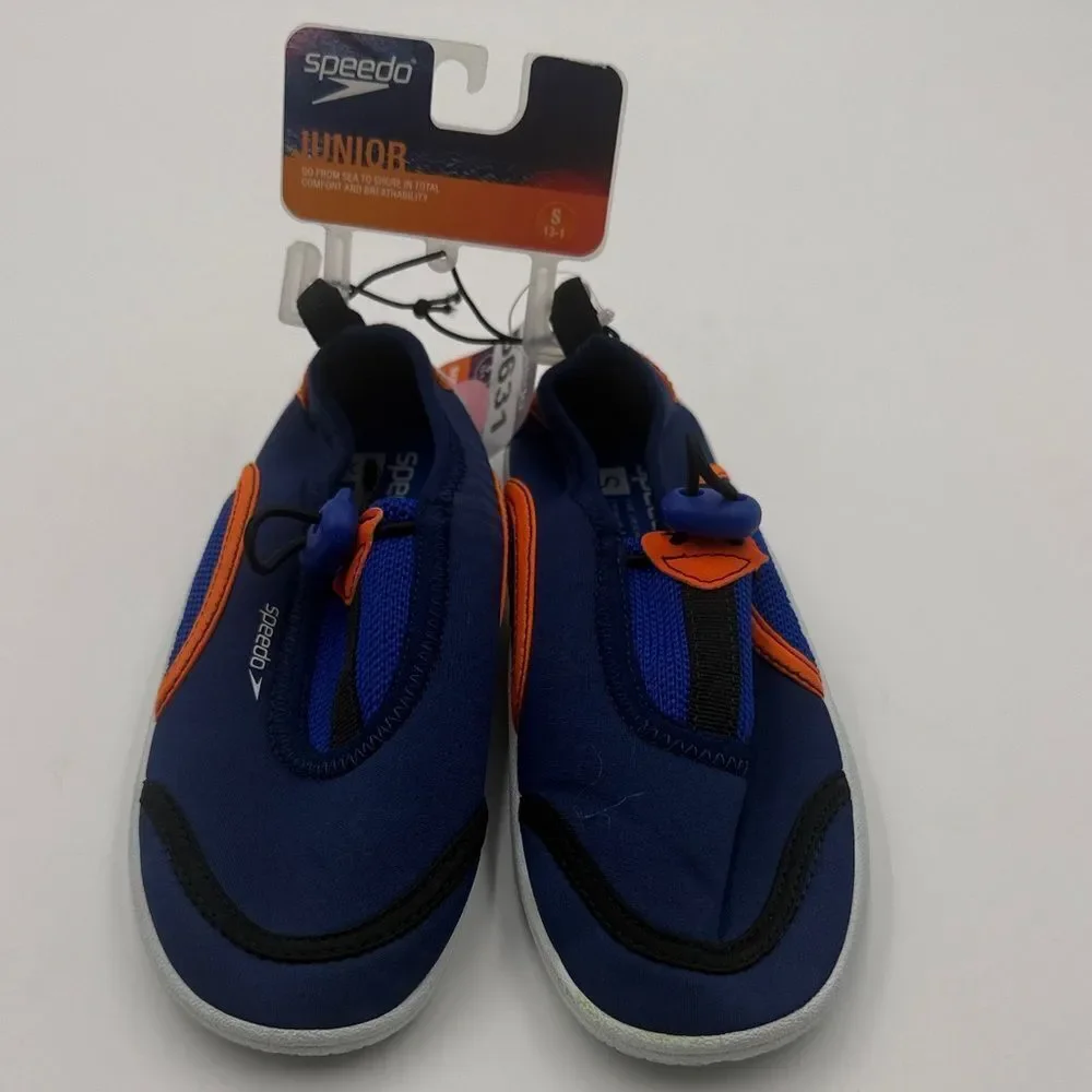 Speedo Junior Water Shoes - Blue and Orange- Small (size 13-1)