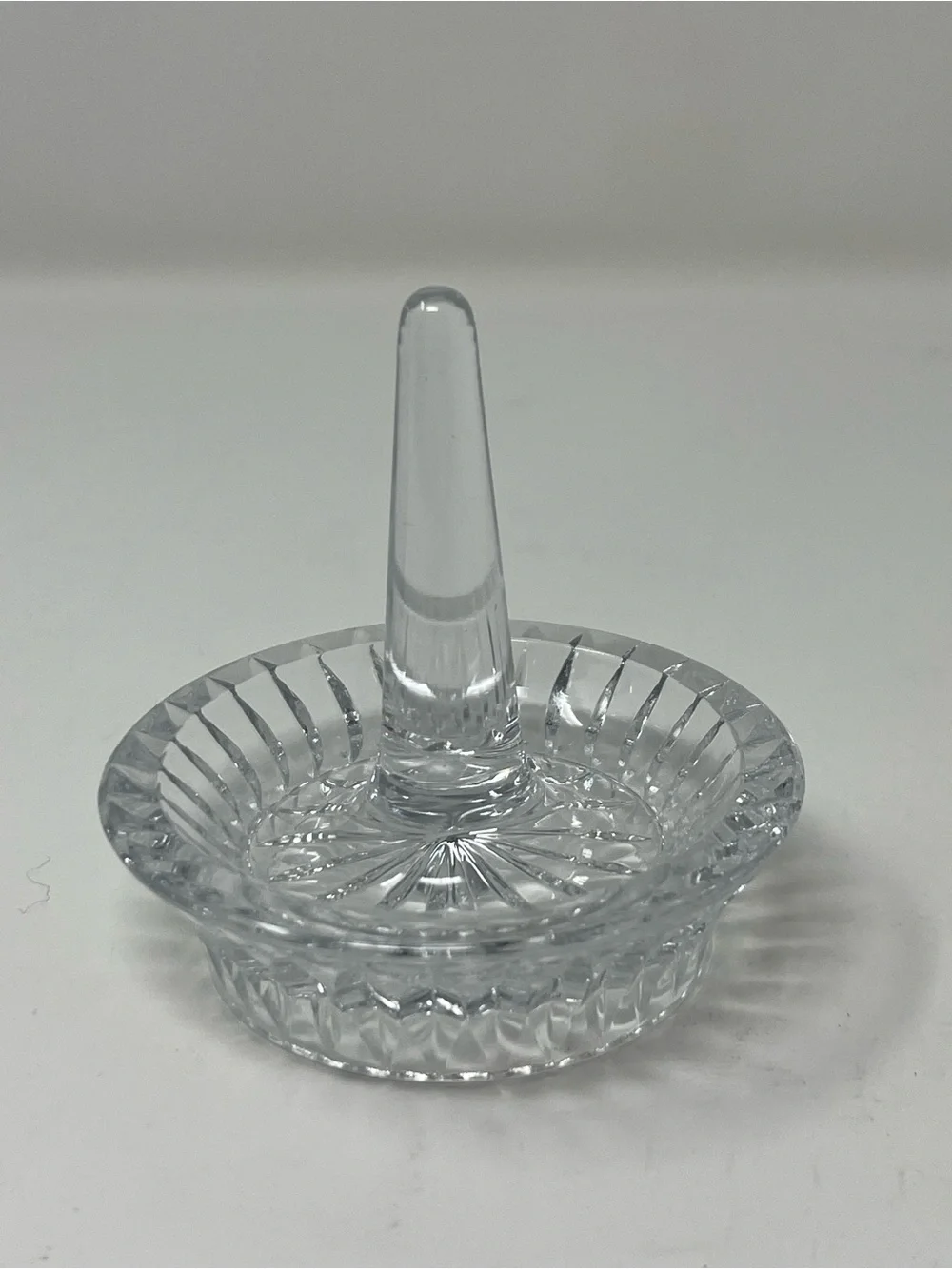 Vintage Crystal Ring Holder Dish Unmarked | Cut Crystal Jewelry Organizer Chic