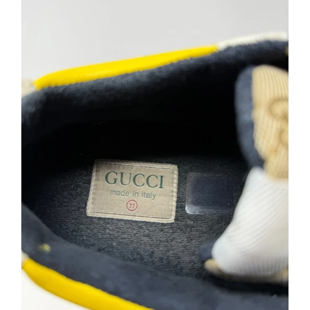 Gucci Rhyton GG Beige White Yellow Sneaker Size 12 US 11 Gucci