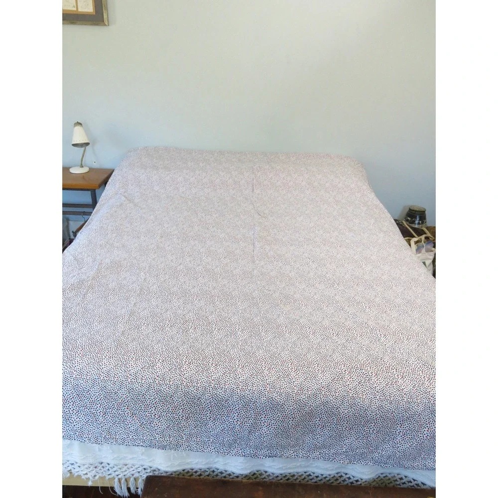 Annie Selke C3 Twin Duvet Cover 100% Cotton Red Blue Navy Dot Print White