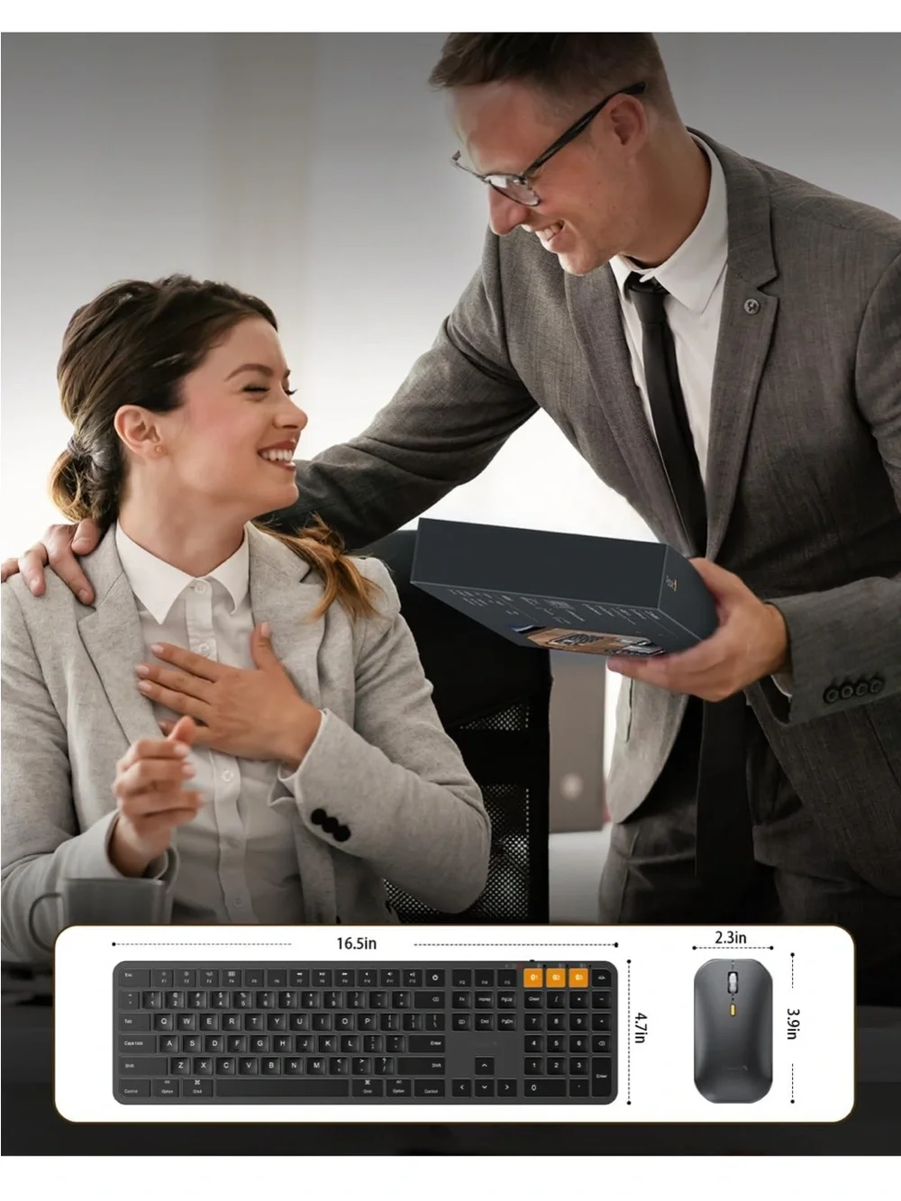 KM100-A Wireless Keyboard and Mouse Combo in Black