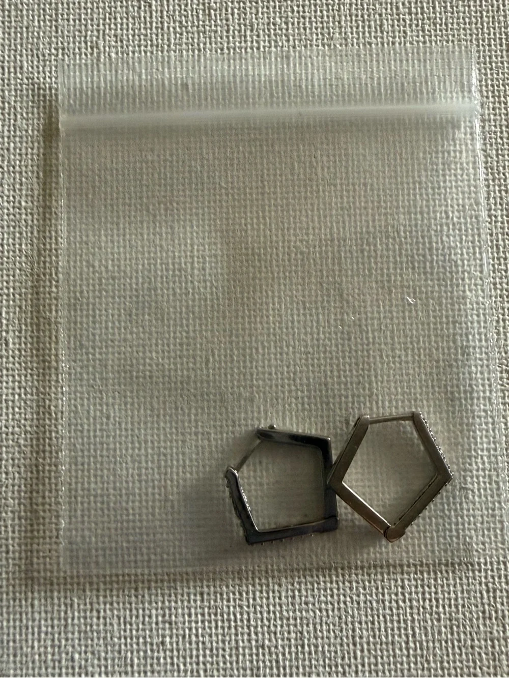 NEW Nordstrom Silver Geometric Hexagon Hoop Earrings