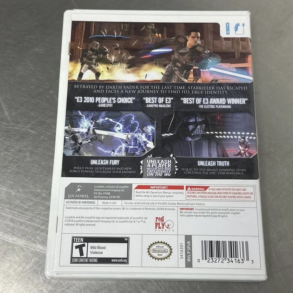 Star Wars: The Force Unleashed II Nintendo Wii 2010 Case Manual