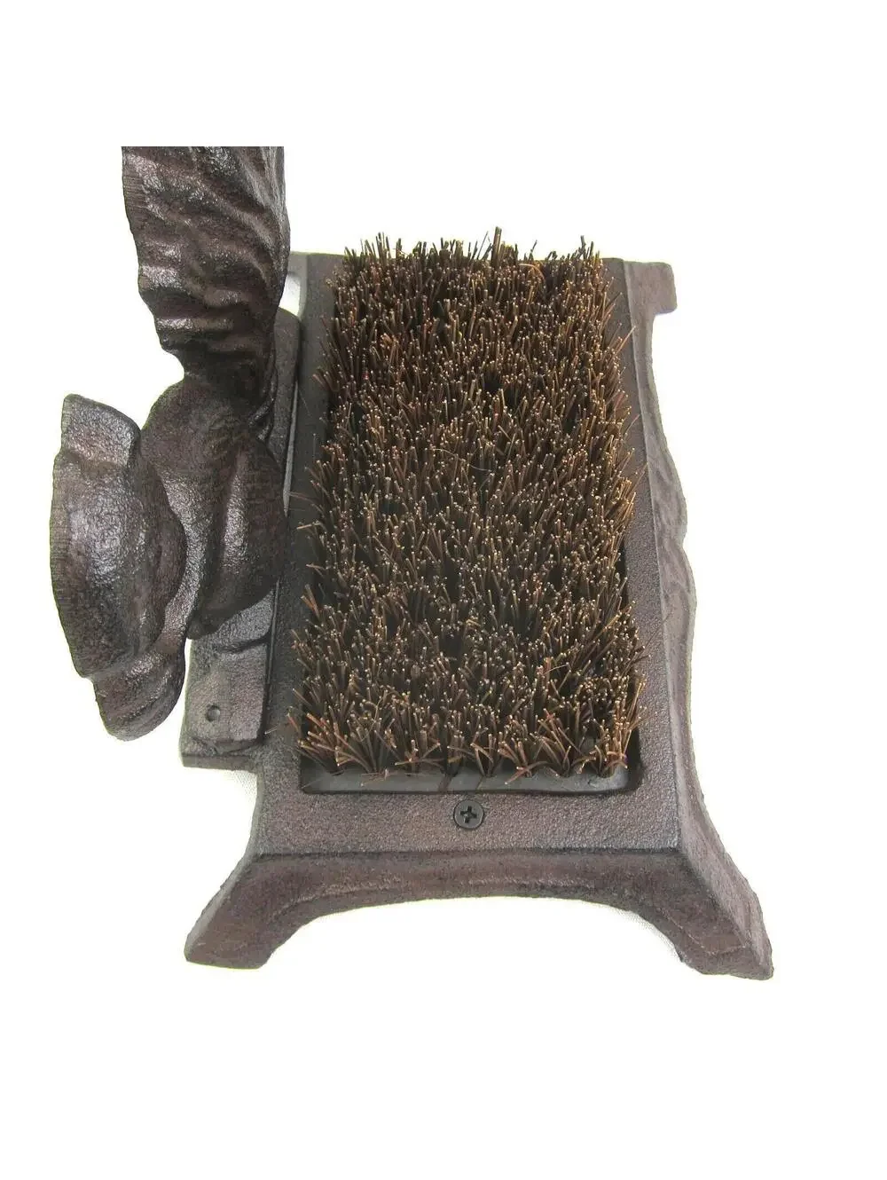 Cast Iron Boot Scraper Brush Brown Squirrel & Nut Design NEW