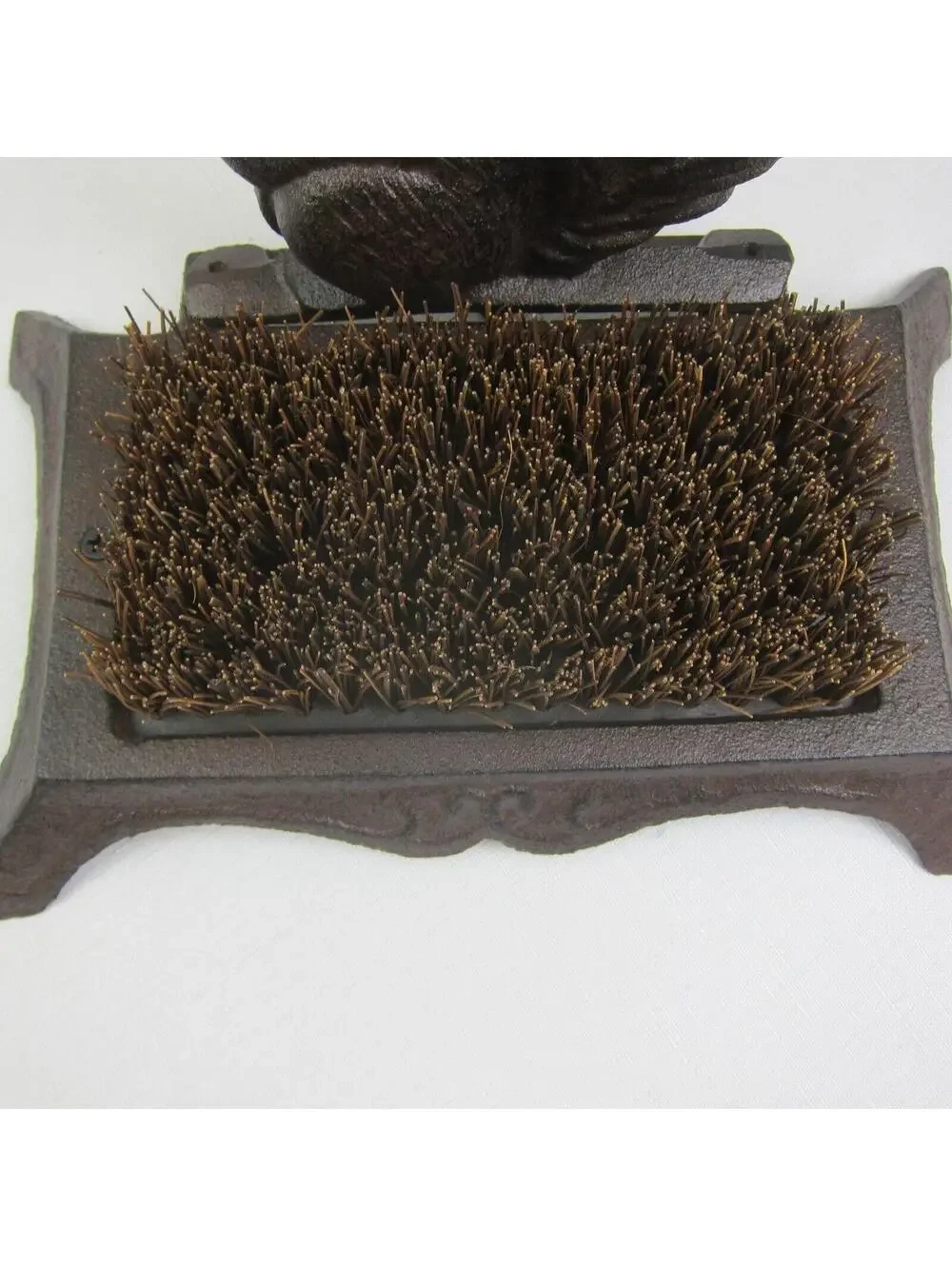 Cast Iron Boot Scraper Brush Brown Squirrel & Nut Design NEW
