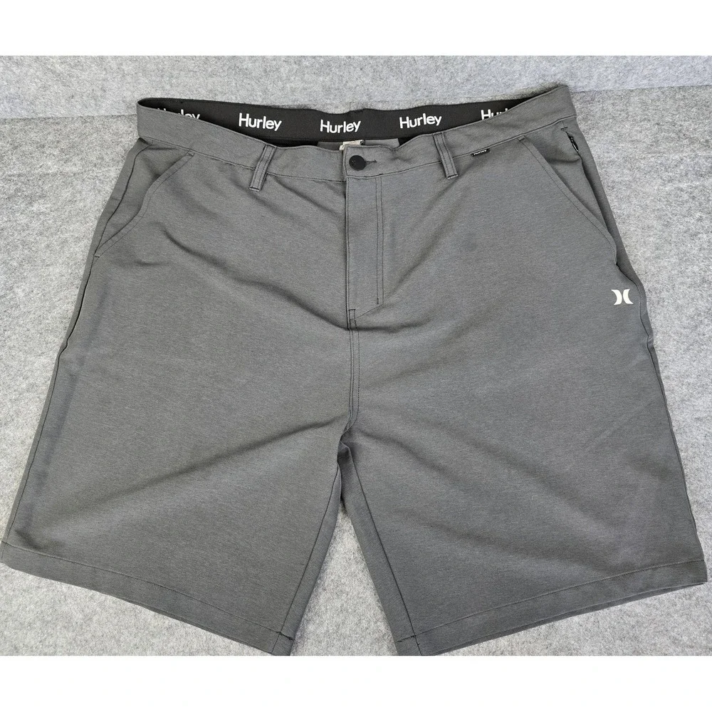 Hurley Shorts Mens 40 Gray Hybrid Walk Chino Stretch Casual Golf Performance