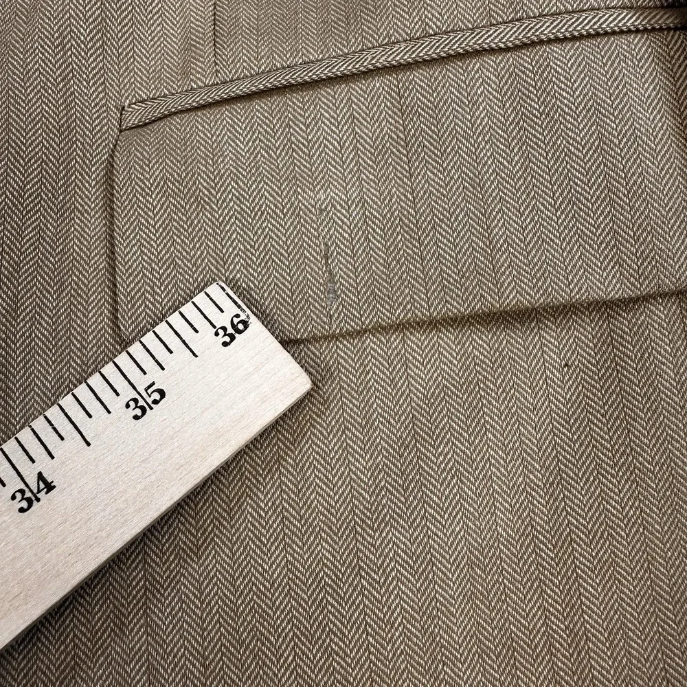 Brooks Brothers 346 Wool Blazer Sports Coat Brown Tweed Men's Size 44L Lined