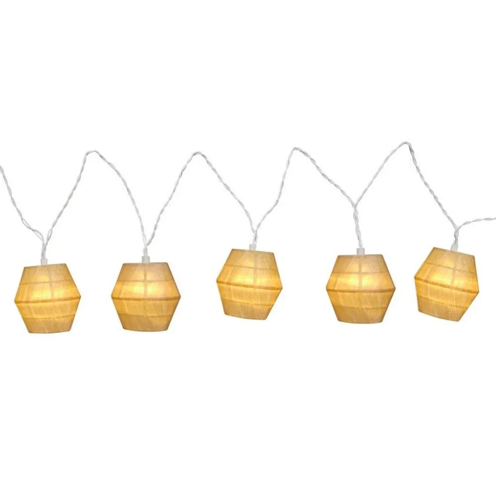 Wooden Lantern LED String Lights NWT