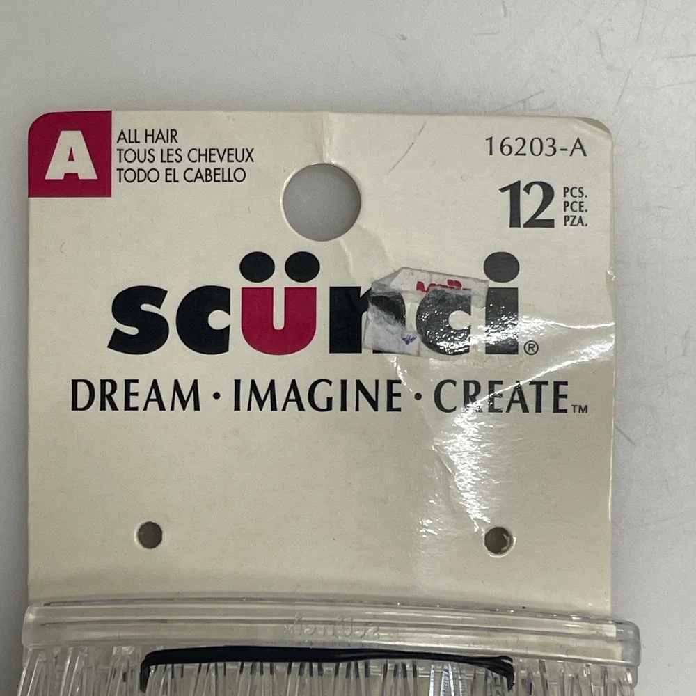 Vintage 2003 Scunci Hair Combs Multi 12pc Set 16203-A Side Combs NWT NEW