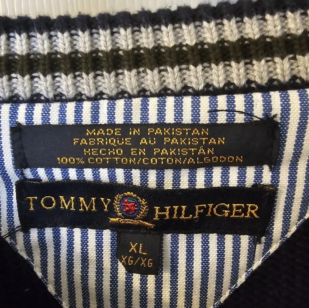 Tommy Hilfiger Mens Blue Knit Long Sleeve Sweater Size XL