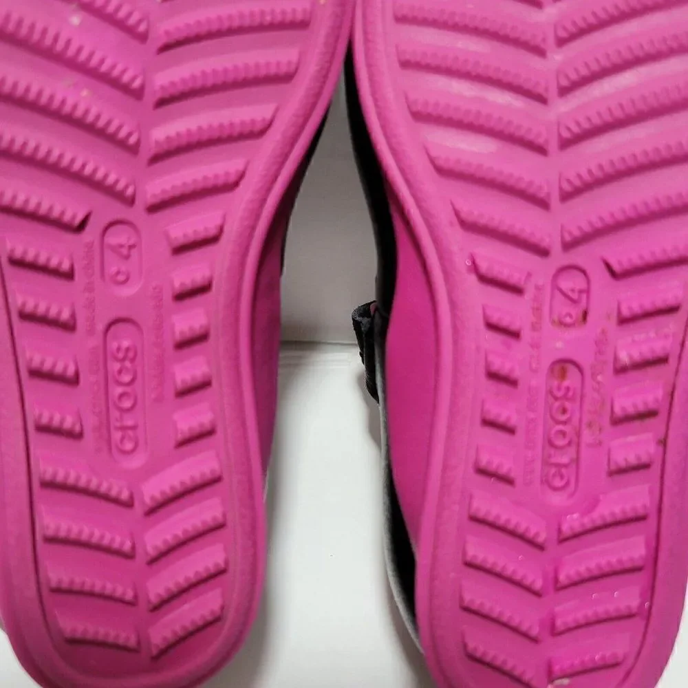 Crocs Toddler Shoes‎ Girls Size C4 Mackenzie Mary Jane Black Magenta Pink Purple
