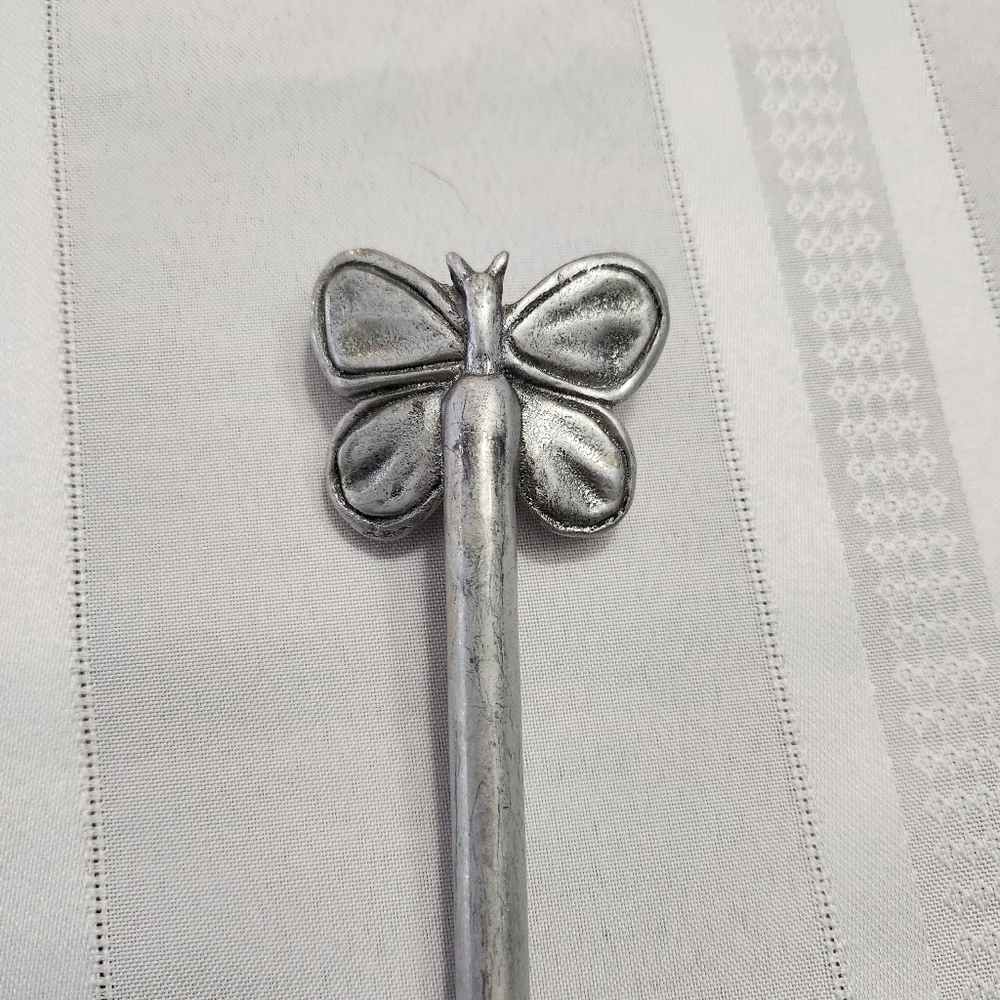 3/$25 Mariposa serving spoon butterfly top 12 inches pewter color