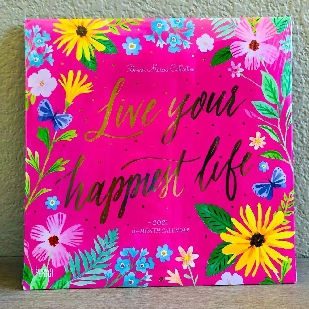 Inspirational Quotes Wall Art Decor Floral 2021 Calendar