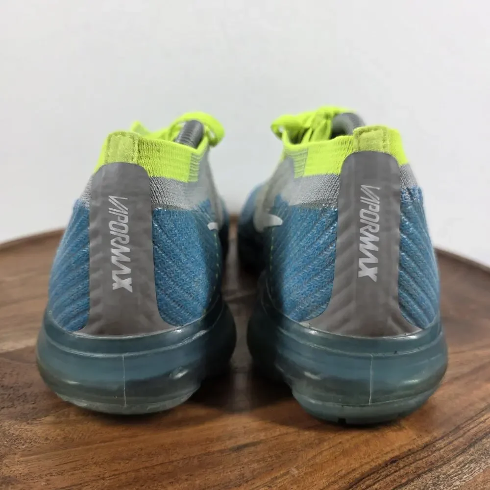 Nike Air VaporMax Flyknit Sprite Volt Mens Gray Blue Size 10 Shoes 849558-022