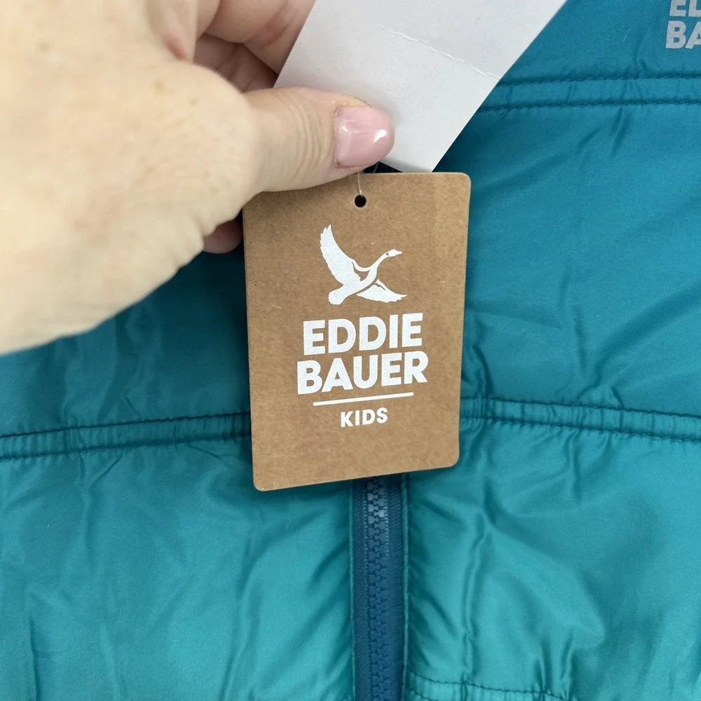 Eddie Bauer YOUTH Girls REVERSIBLE Jacket Coat Marine Ombre Puffer Medium NWT‎