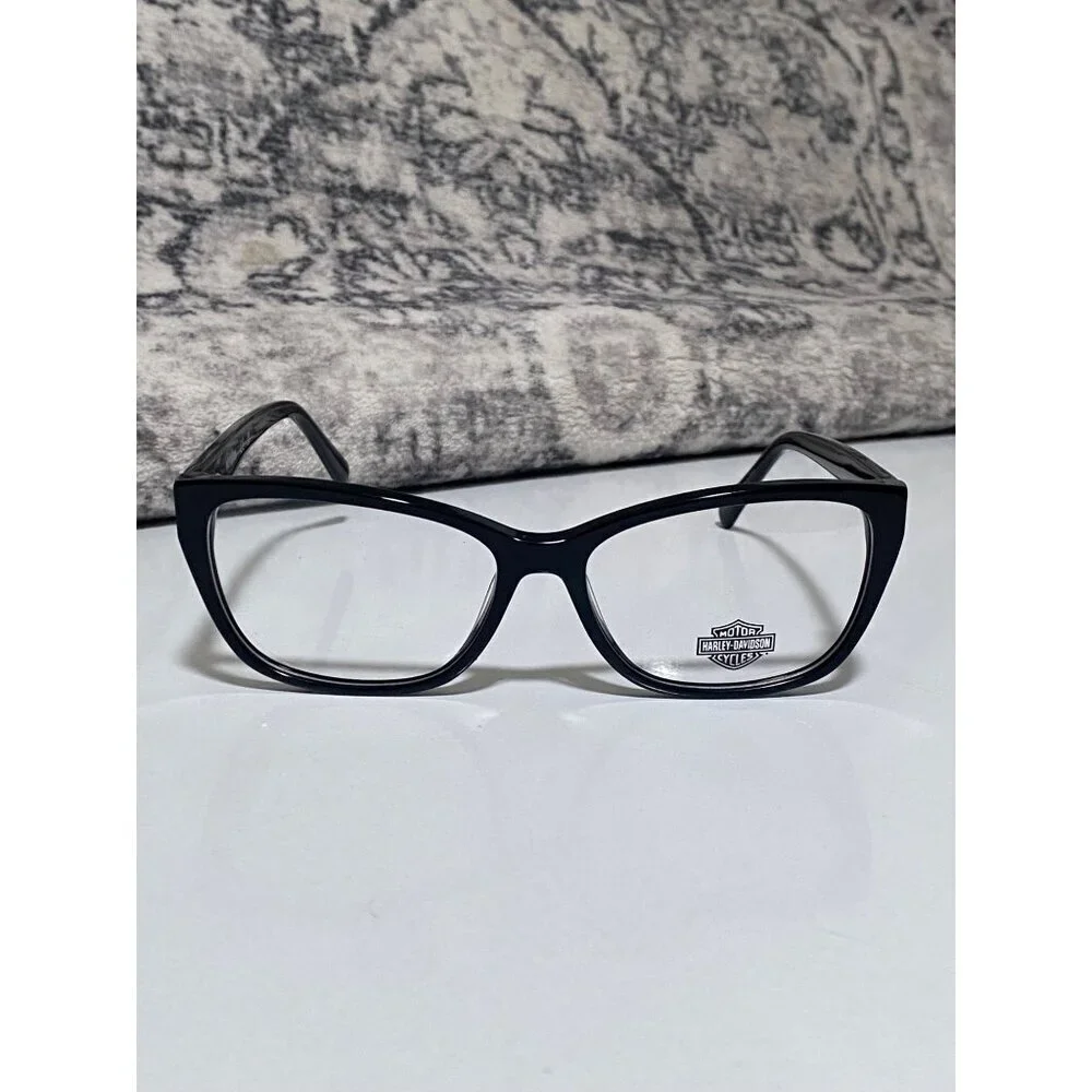NEW Harley-Davidson Cat-Eye RX Eyeglasses in a Glossy Black Frame
