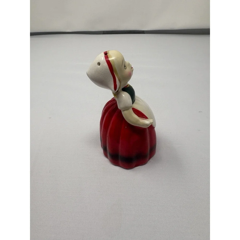 Vintage 1950's Japan Ceramic Dutch Girl Salt Shaker Novelty Traditional Dress