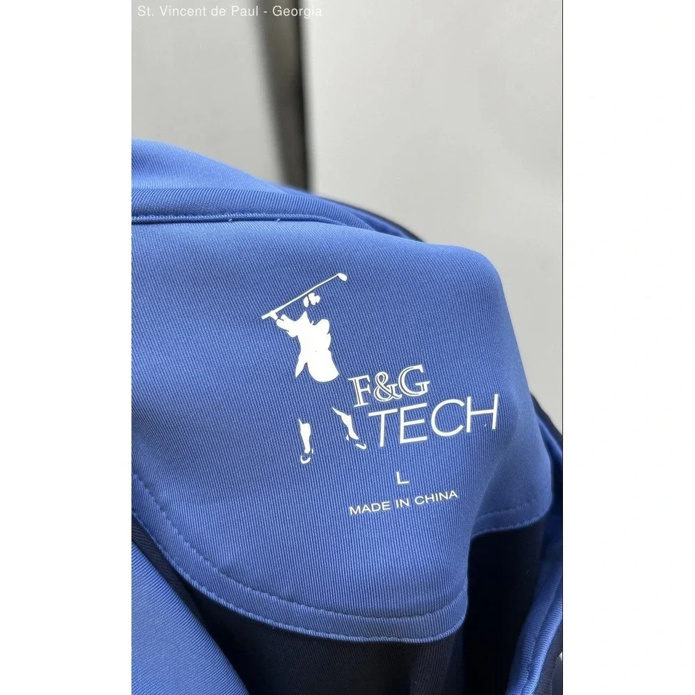 F&G Tech Full Zip Golf Vest Men's Size Large Blue NWT