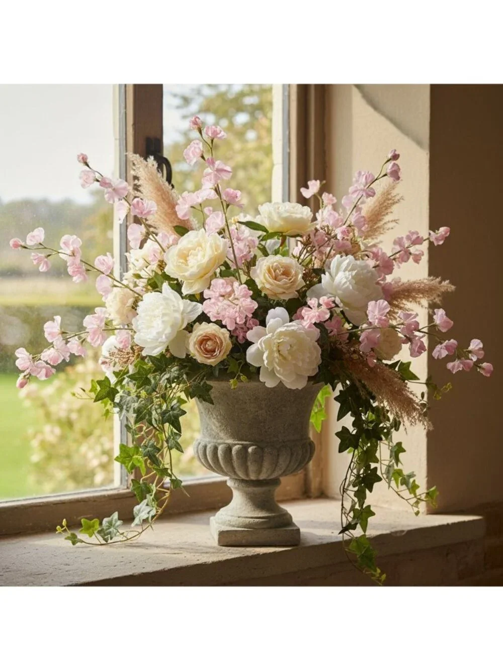 Pink Sweet Pea Flower Stems Faux Floral Cottagecore Decor Romantic Wedding Flowe