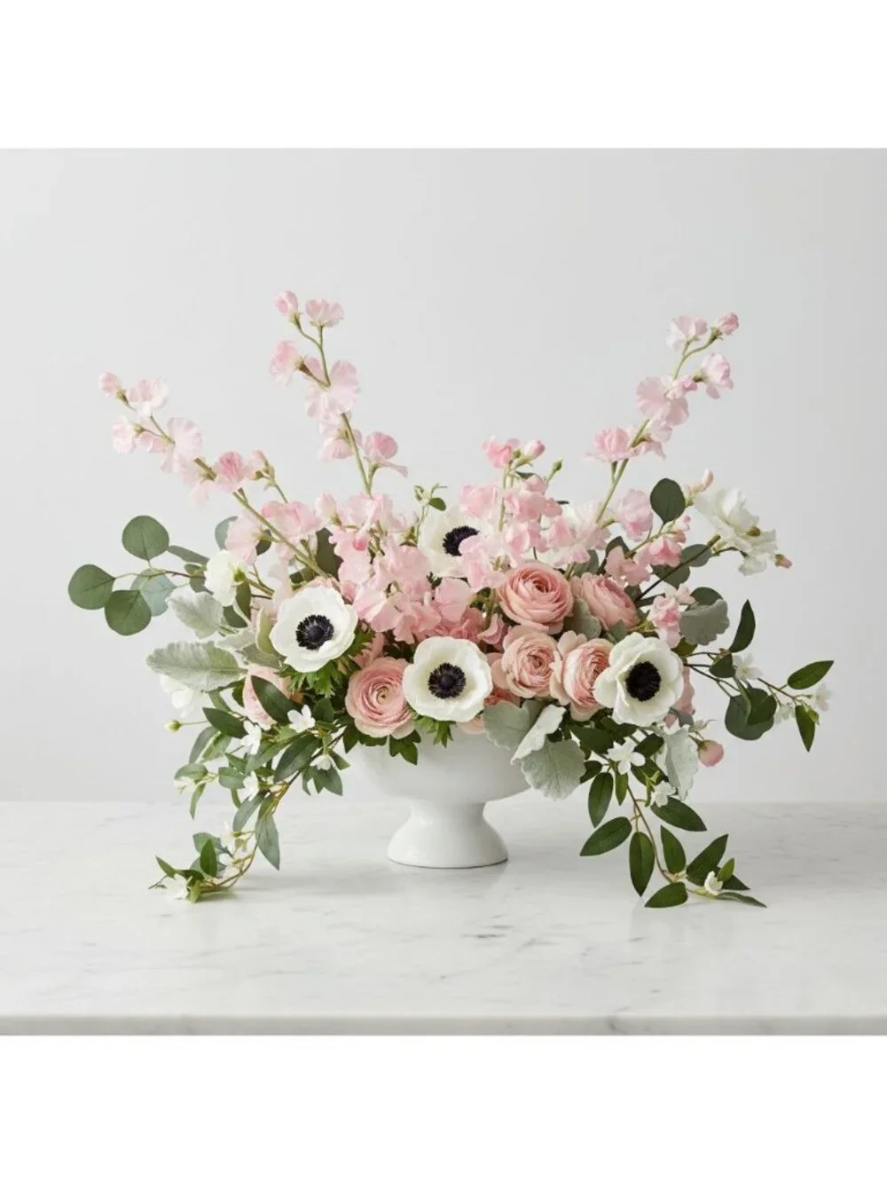 Pink Sweet Pea Flower Stems Faux Floral Cottagecore Decor Romantic Wedding Flowe