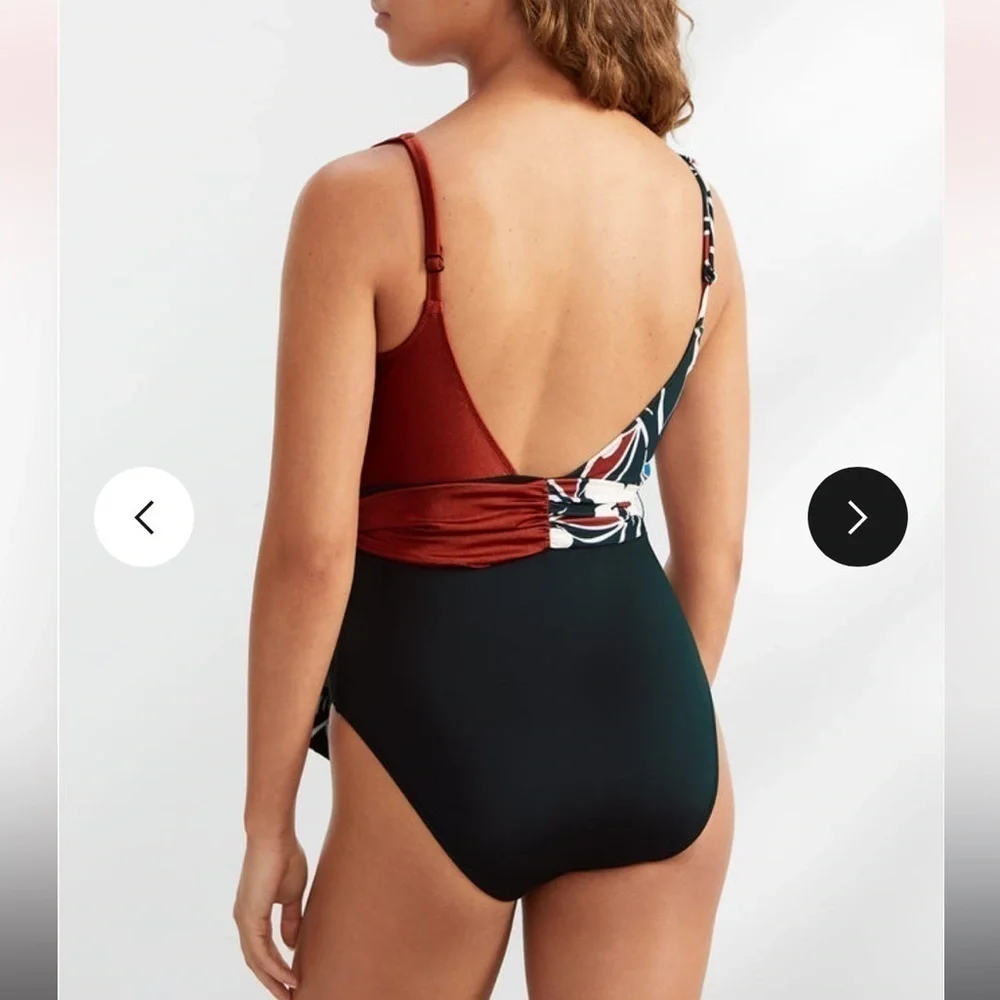 Sanctuary Moody Blooms Tie-Front One-Piece Swimsuit