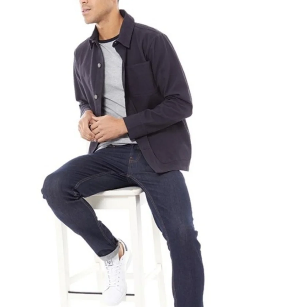 French Connection Mens Utility Canvas 100% cotton‎ Jacket Marine size XL in Navy