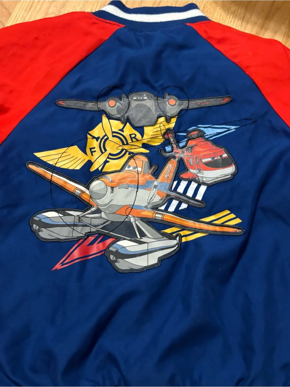 Disney Store Planes Fire & Rescue Varsity Jacket Coat Boys Red Blue 5/6