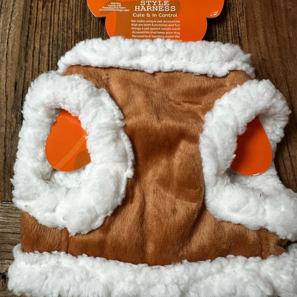 Brown and White Pet Harness