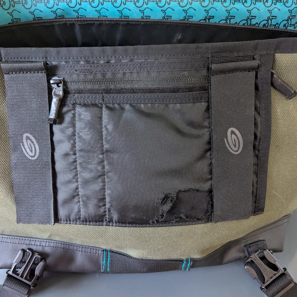Timbuk2 Stork Messenger Diaper Bag Green Coated Canvas‎