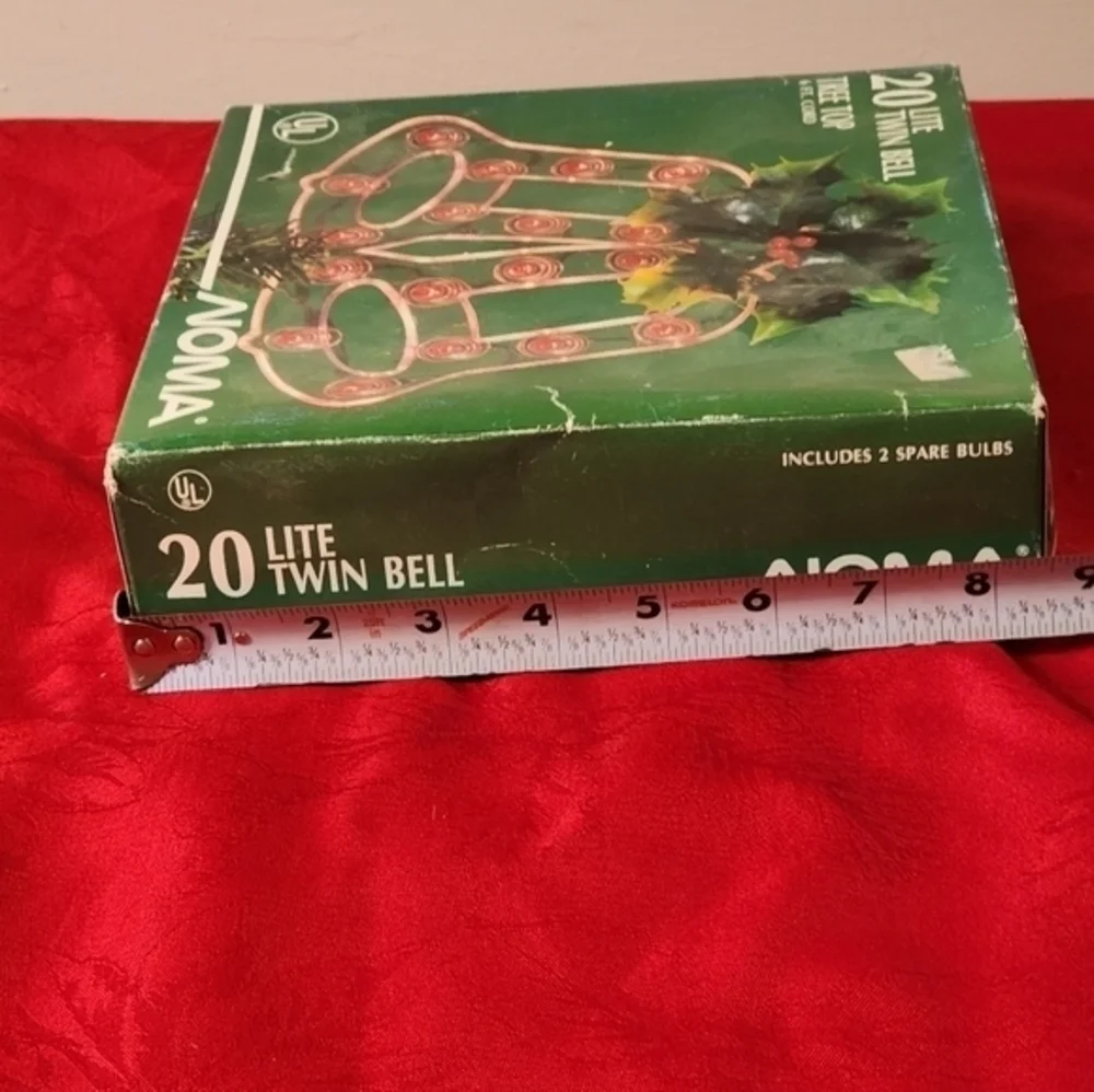 Vintage 20 Lite Twin Double Bell Tree Top Holly Berry‎ Christmas Holidays