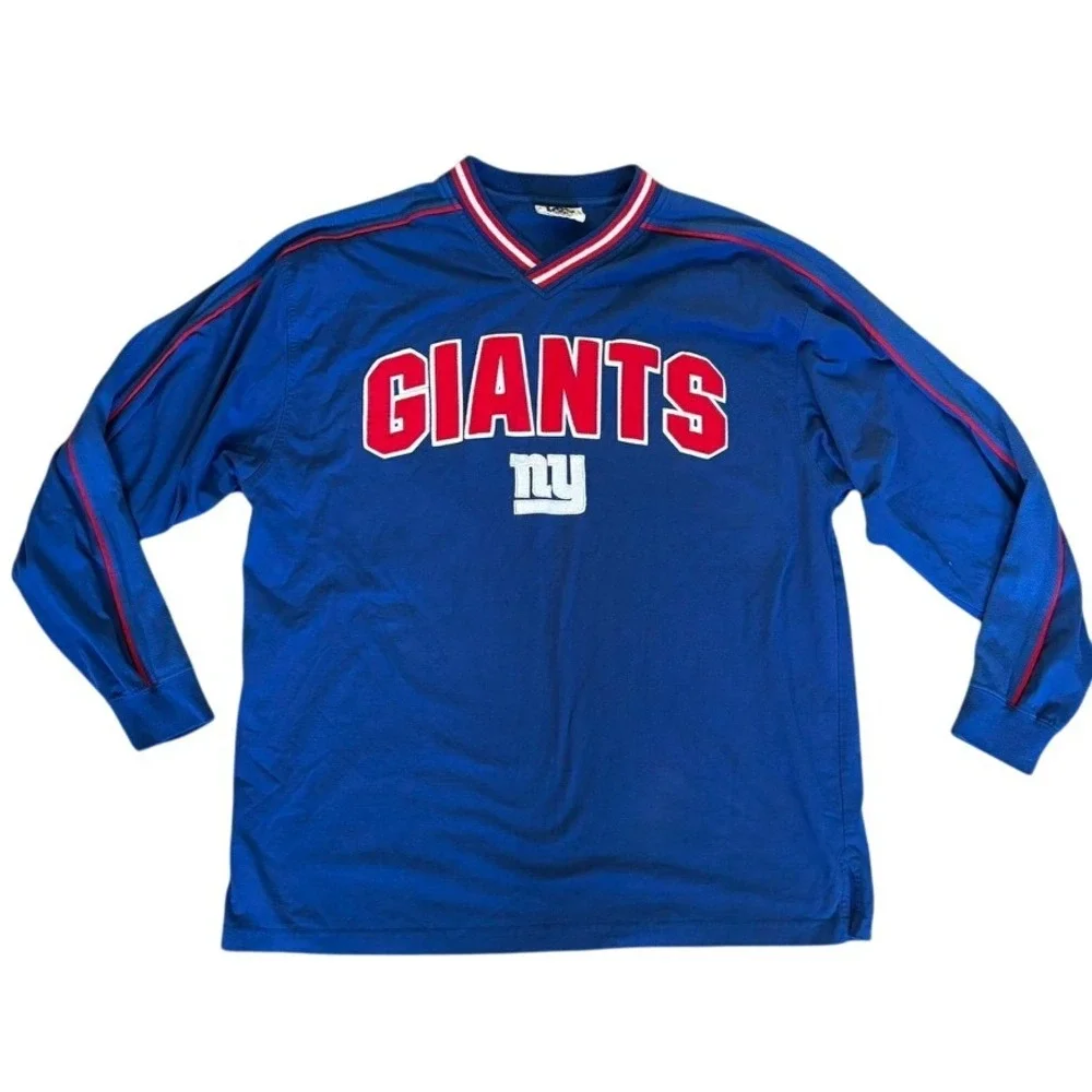 Vintage Lee Sport New York‎ Giants Long Sleeve Heavy Shirt Sz XL Blue Red NFL