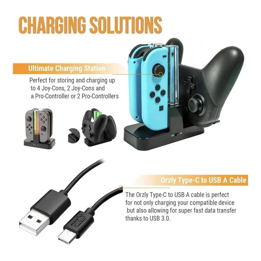 Orzly Ultimate Geek Pack Accessory Bundle For Switch Switch OLED Black