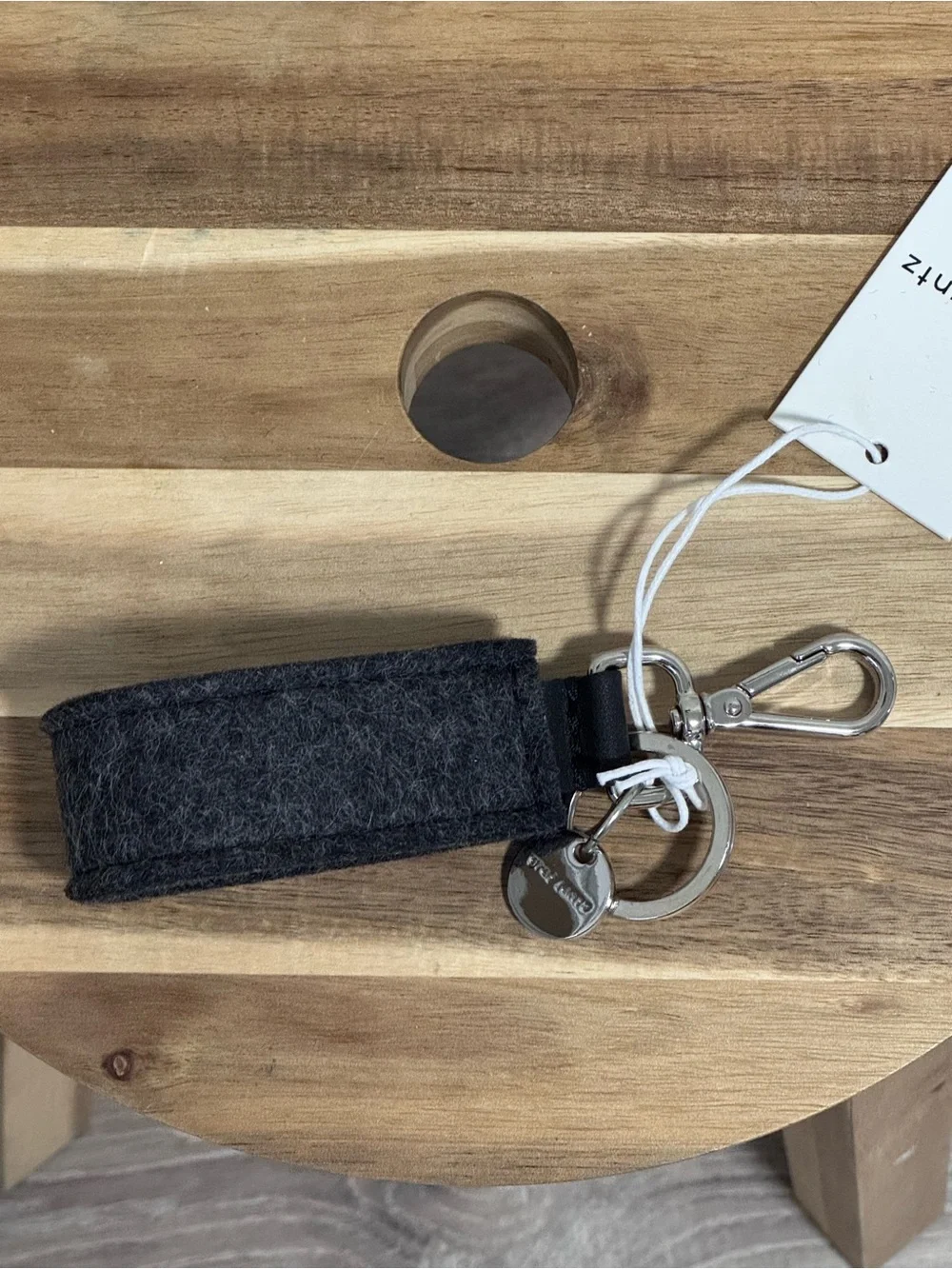 Graf Lantz Merino Wool Felt Loop Key Fob Charcoal Black NWT
