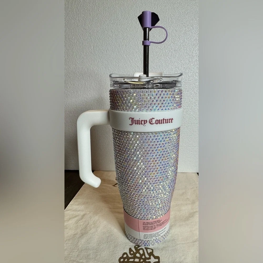 Juicy Couture Glitter bling tumbler with Handle