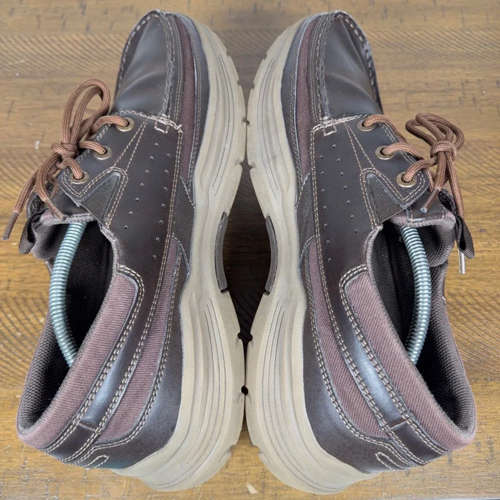 Skechers Shoes Mens 13 Brown‎ Relaxed Fit Air Cooled Memory Foam Expended Menson