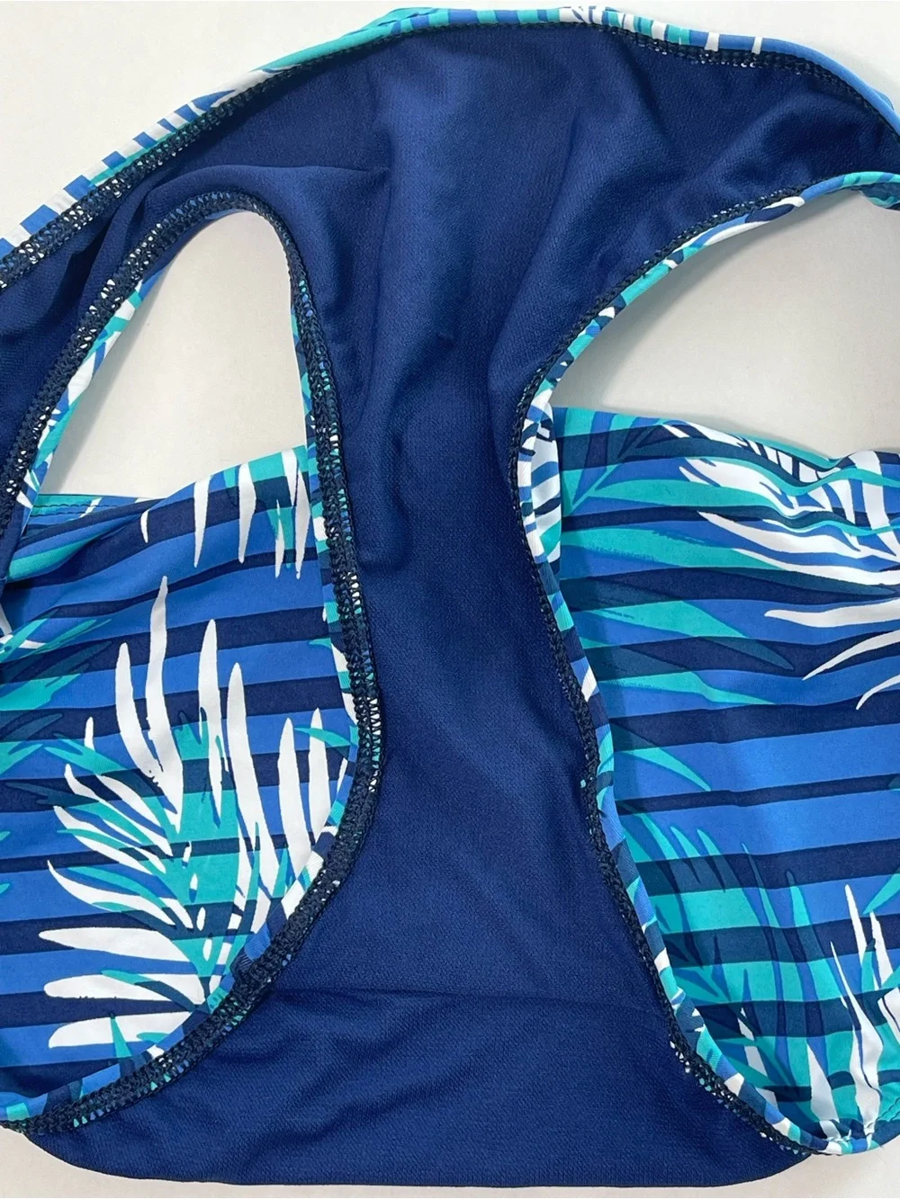 Ralph Lauren Women’s Blue & White Tropical Leaf Bikini Bottom Size 6 NWOT