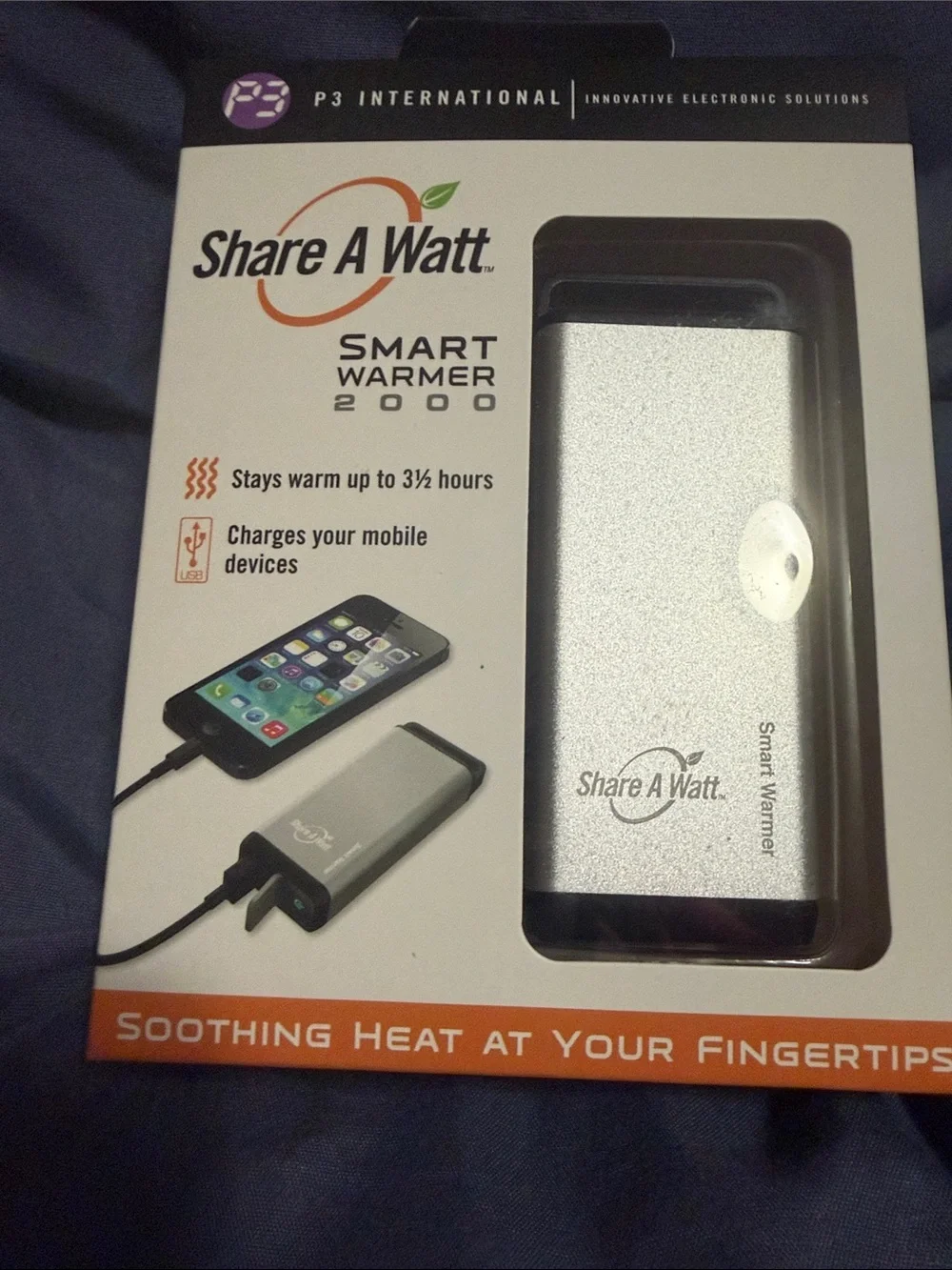 Smart Warmer 2000 Portable Charger & Hand Warmer - Silver