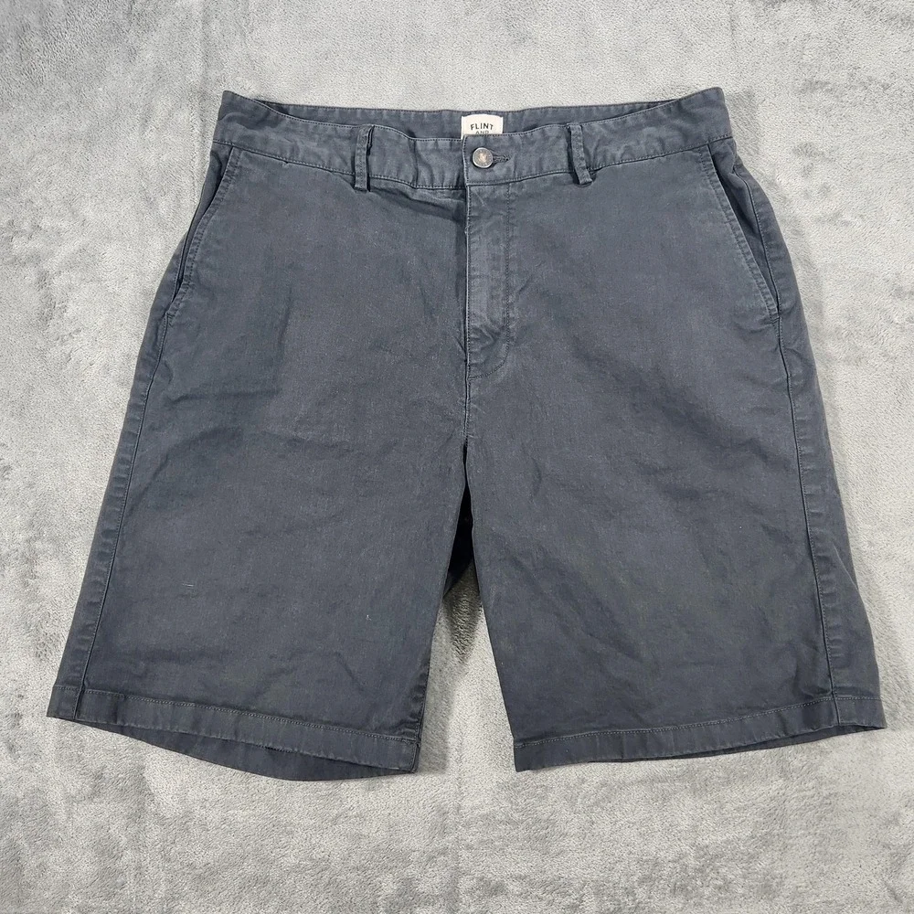 Flint and Tinder Shorts Mens 34 Charcoal‎ Stretch Chino Casual Zip Fly Huckberry