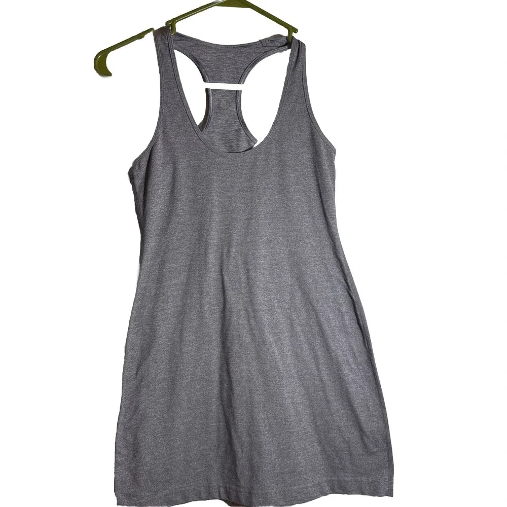 LULULEMON Cool Racerback‎ Women's Gray Heathered Top Tank Sz 4-6